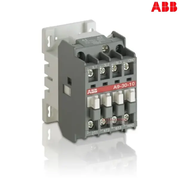 ABB A9-30-10 contactor with 24V coil for 50Hz and 60Hz operation, used in industrial control and automation systems