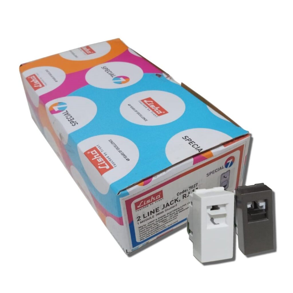 Lisha Brand 2 Line Jack RJ 11 1 Module With Shutter
