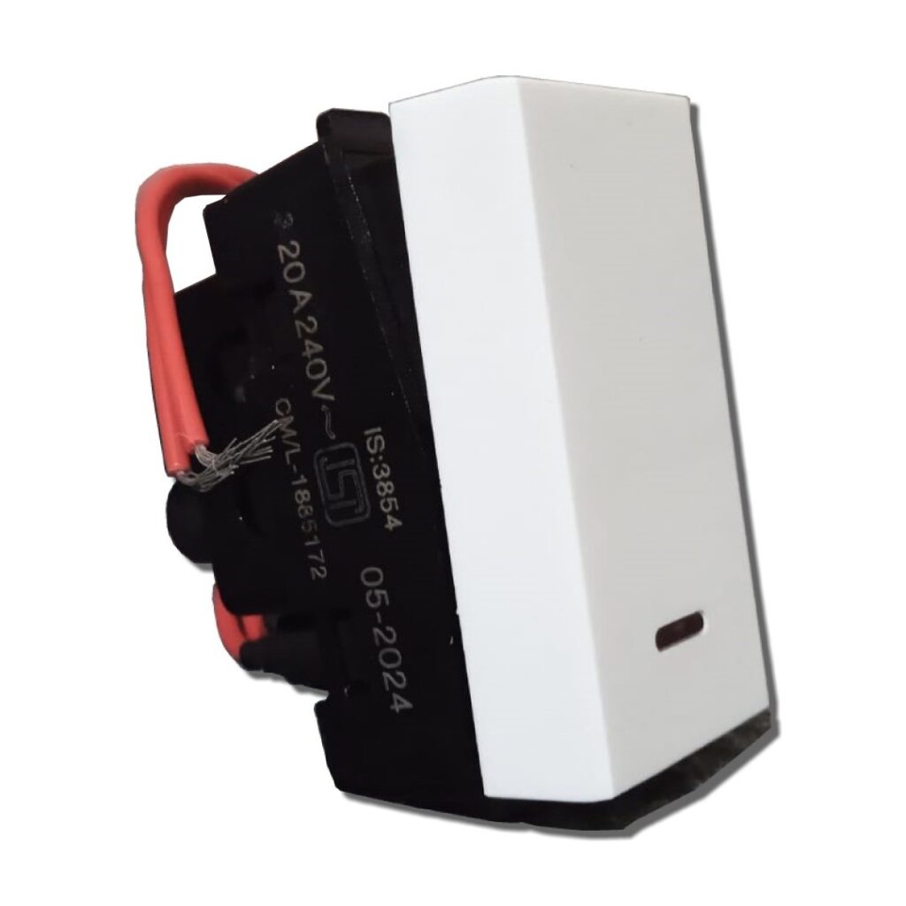 Lisha Make Special 7 20A 1 Way Switch White With Indicator