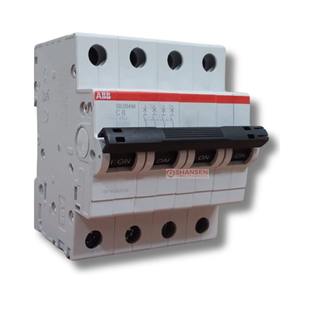 ABB Brand SB204M-C6 Miniature Circuit Breaker - 4P-C-6 A