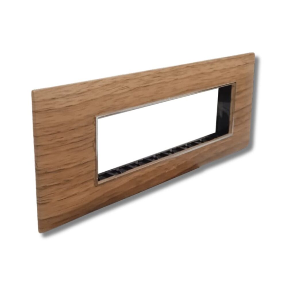 Lisha Brand TURBO CHROME Series Almond Wood Color  8 Module Cover Plate