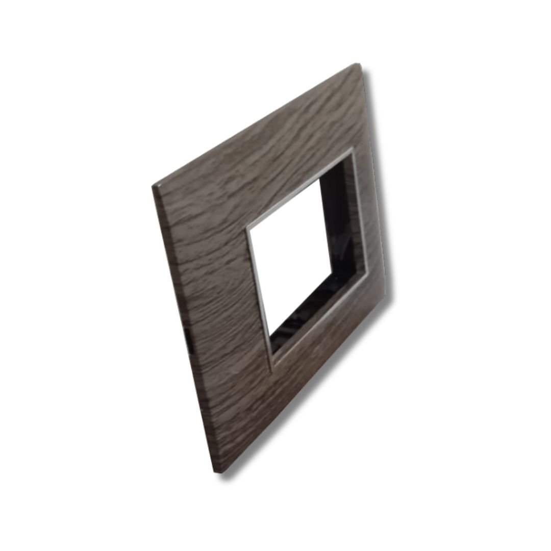 Lisha_Brand_TURBO_Chrome_Series_Teak_Wood_Color_3_Module_Cover_Plate