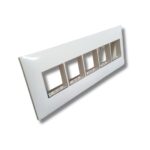 Lisha Brand WOODcraft Series Pure Glossy White 10 Module Cover Plate image 2