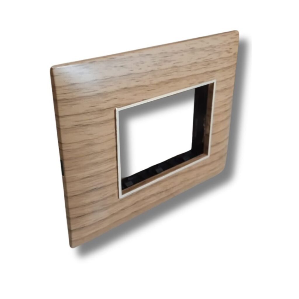 Lisha Brand TURBO CHROME Series Almond Wood Color 3 Module Cover Plate