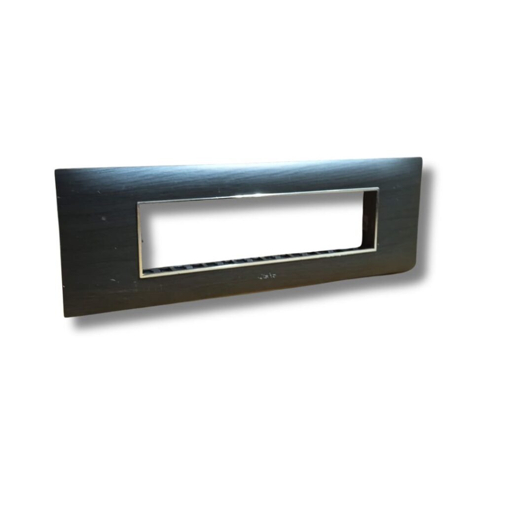 Lisha Brand TURBO CHROME Series Black Oak Color  8 Module Cover Plate