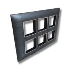 Lisha Brand TURBO CHROME Series Black Oak Color 12 Module Cover Plate image 1