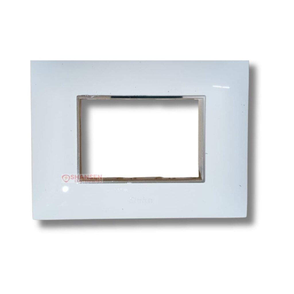 Lisha Brand TURBO CHROME Series Pure Glossy White 3 Module Cover Plate