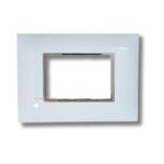 Lisha Brand TURBO CHROME Series Pure Glossy White 3 Module Cover Plate image 1