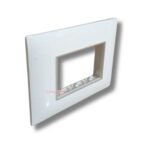 Lisha Brand TURBO CHROME Series Pure Glossy White 3 Module Cover Plate image 3