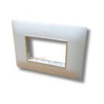 Lisha Brand TURBO CHROME Series Pure Glossy White 3 Module Cover Plate image 4