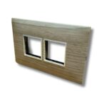 Lisha Brand WOODcraft Series Almond Wood Color 4 Module Cover Plate image 1