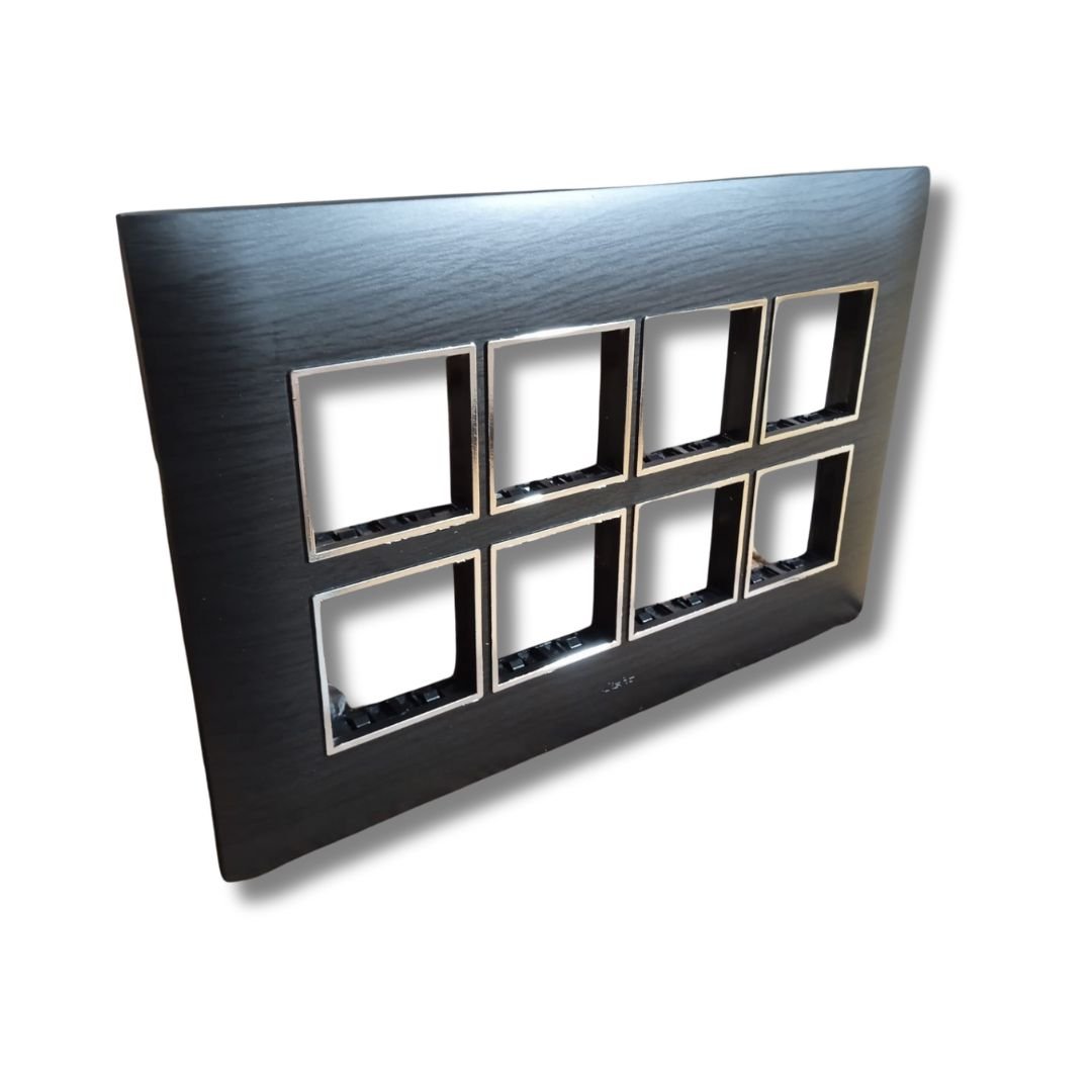 Lisha_Brand_WOODcraft_Series_Black_Oak_Color_16_Module_Cover_Plate_left_view