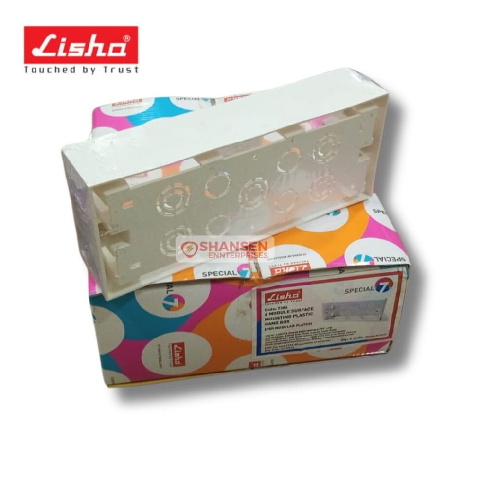 Lisha Special 7 Model 6 Module Surface Mounting Plastic Gang Box for Modular Plates