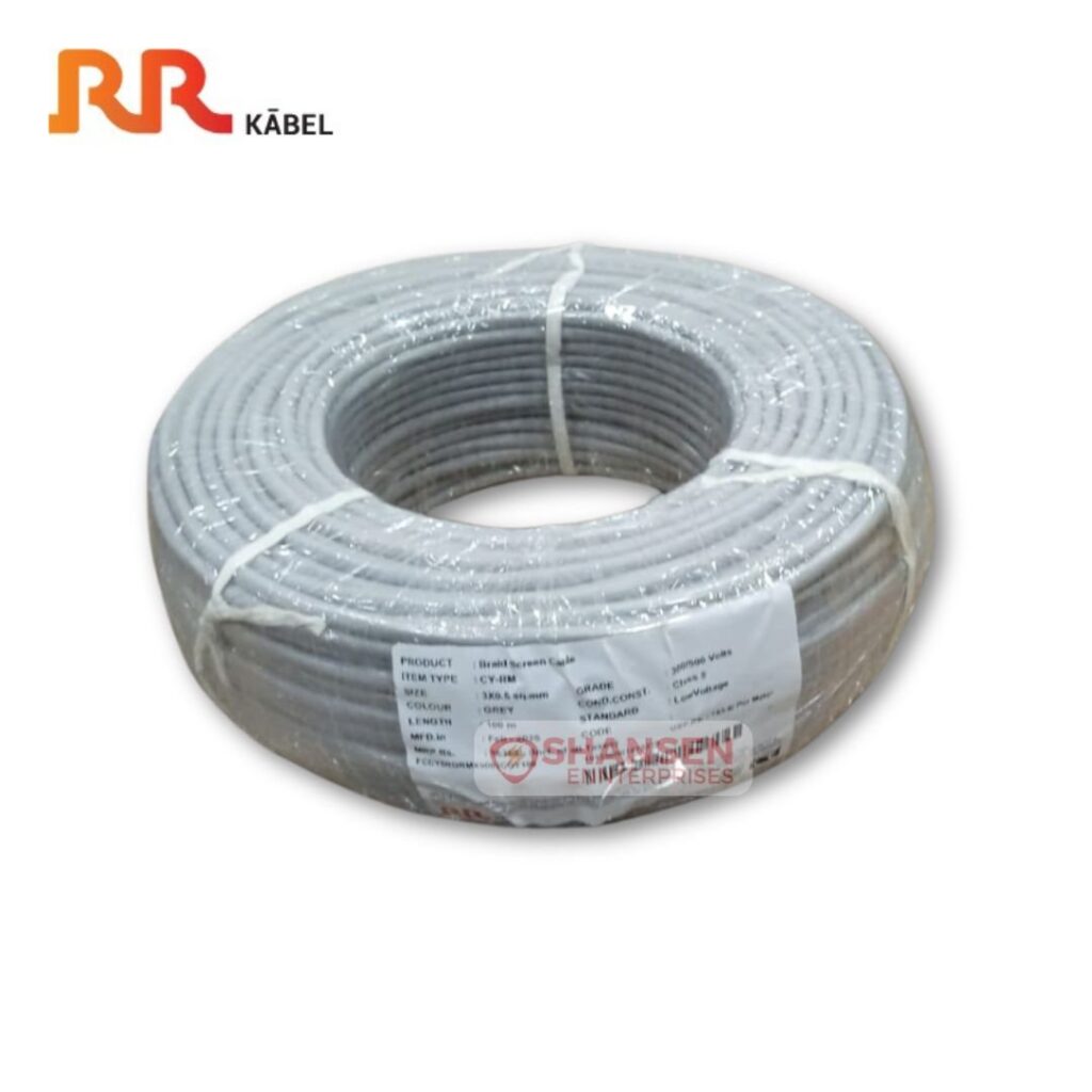 RR Kabel CY-RM 3X0.5 Sq mm Braidscreen Cable 100m (Grey)