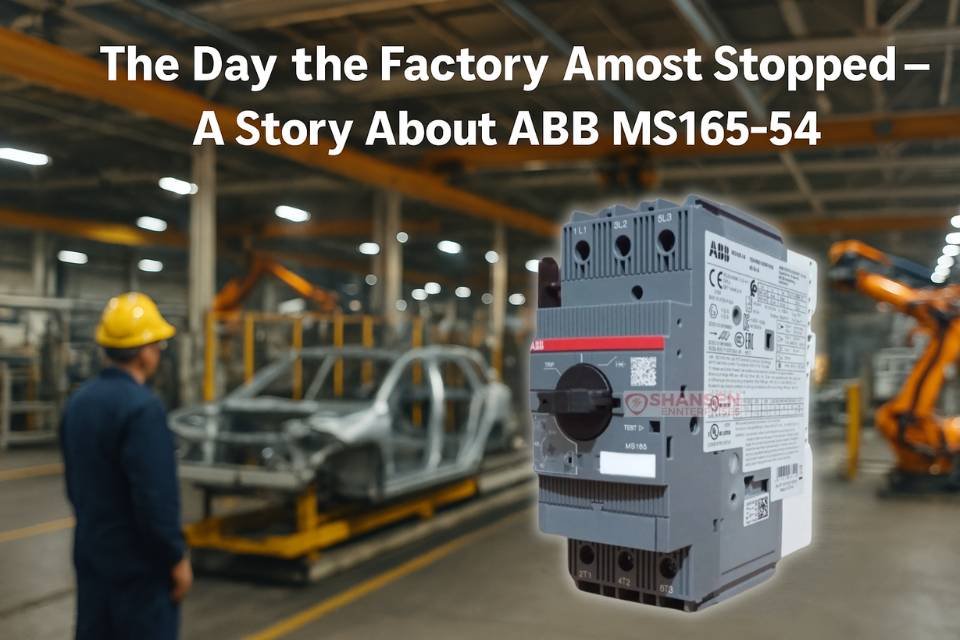 ABB MS165-54 motor protection device preventing factory shutdown with a worker in automotive assembly line