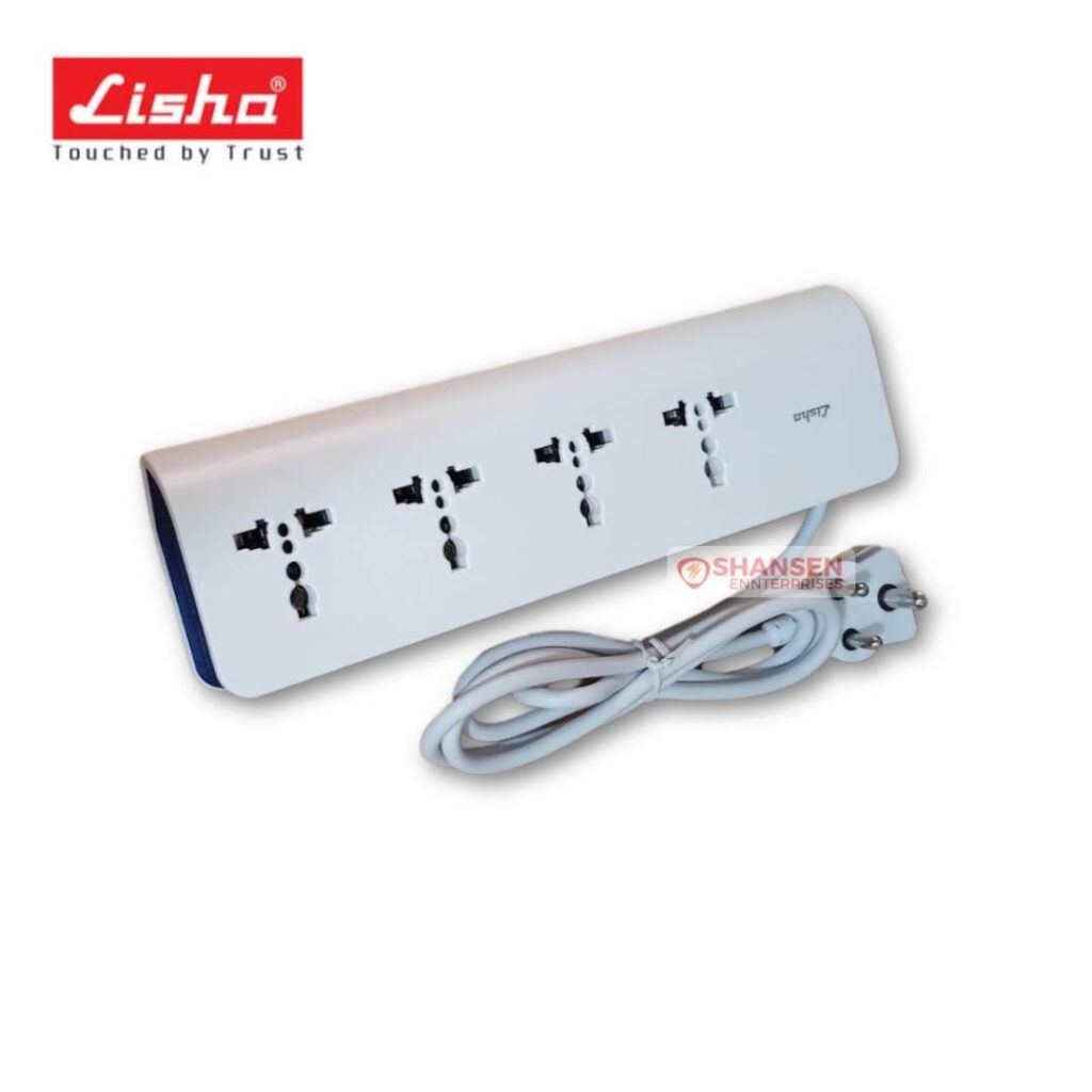 Lisha APEX 6A Power Strip 4 Sockets 1 Master Switch