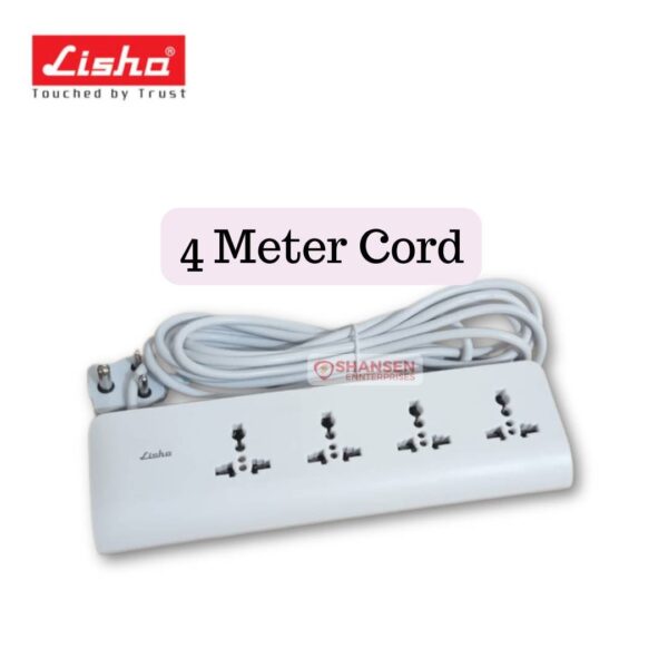 Lisha APEX 6A Power Strip with 4 International Sockets and 4 Switches, 4 Meter Heavy Duty Cord – Shansen Enterprises