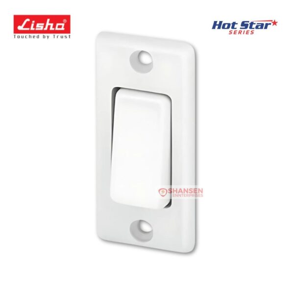 Lisha 1 Way White Ticino Switch from Hotstar Series available at Shansen Enterprises