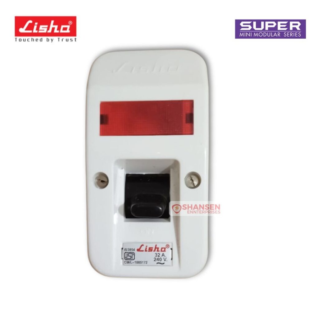 Lisha 32A Surface D.P Switch With LED Indicator-Super Series