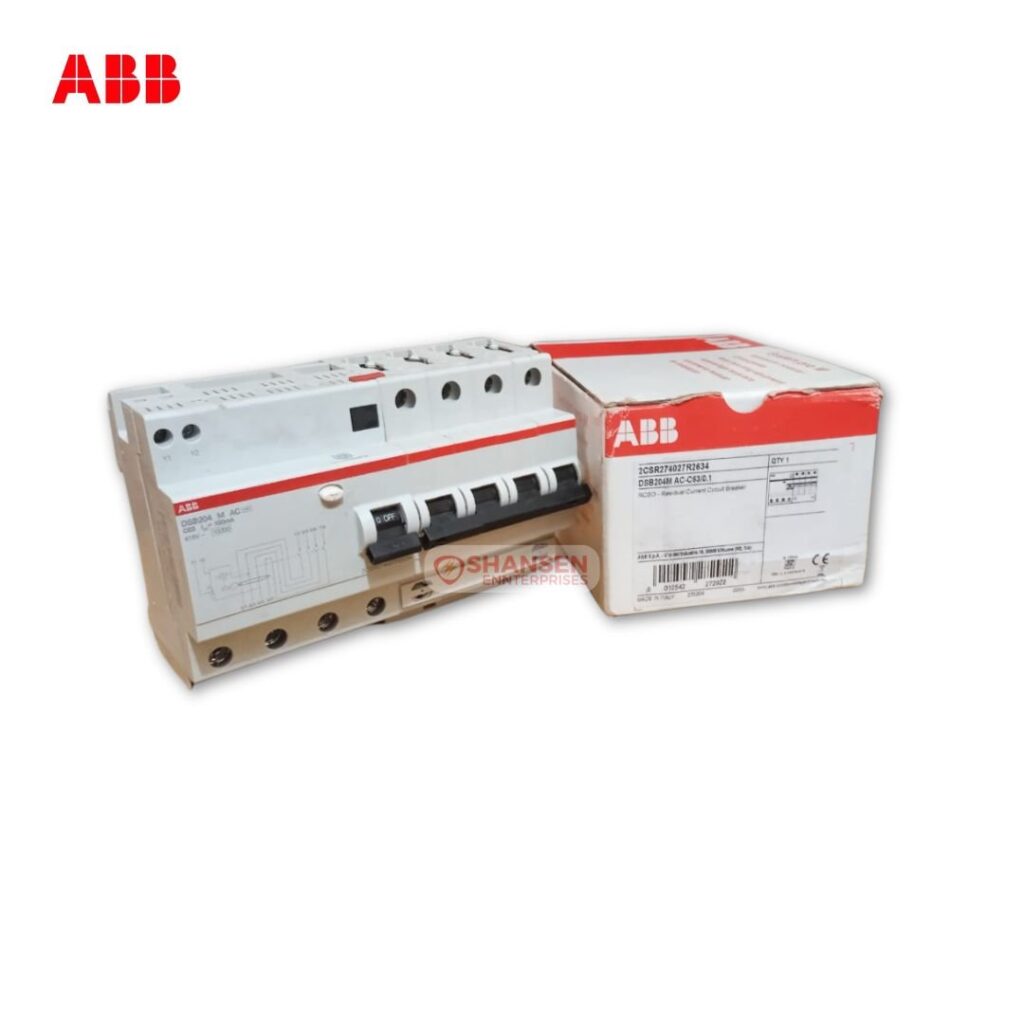 ABB DSB204M AC-C63/0.1 RCCB with box – 63A 100mA Residual Current Circuit Breaker by Shansen Enterprises, ABB Channel Partner