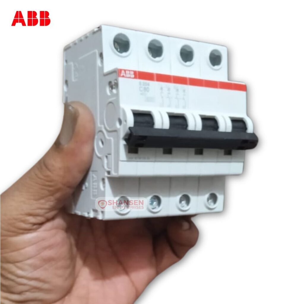 Hand Holding ABB S204-C80 Miniature Circuit Breaker – Shansen Enterprises ABB Authorized Channel Partner