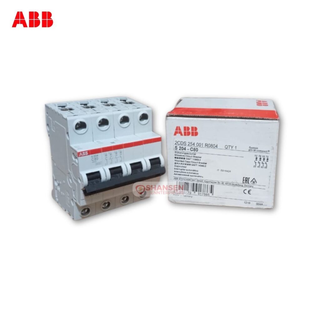 ABB S204-C80 Miniature Circuit Breaker with Box Packaging – Shansen Enterprises ABB Channel Partner