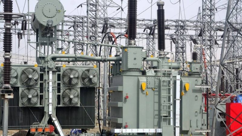 Indo Tech high-voltage oil-cooled power transformer installed in a live substation