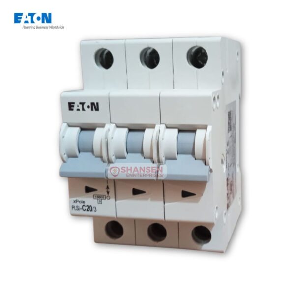 Eaton PLSI-C20/3-GI 20A 3-Pole C-Curve 10kA MCB with Shansen Enterprises branding