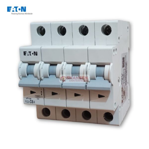 Eaton PLSI‑C6/4‑GI 4-pole 6A 10kA miniature circuit breaker for residential and commercial panels