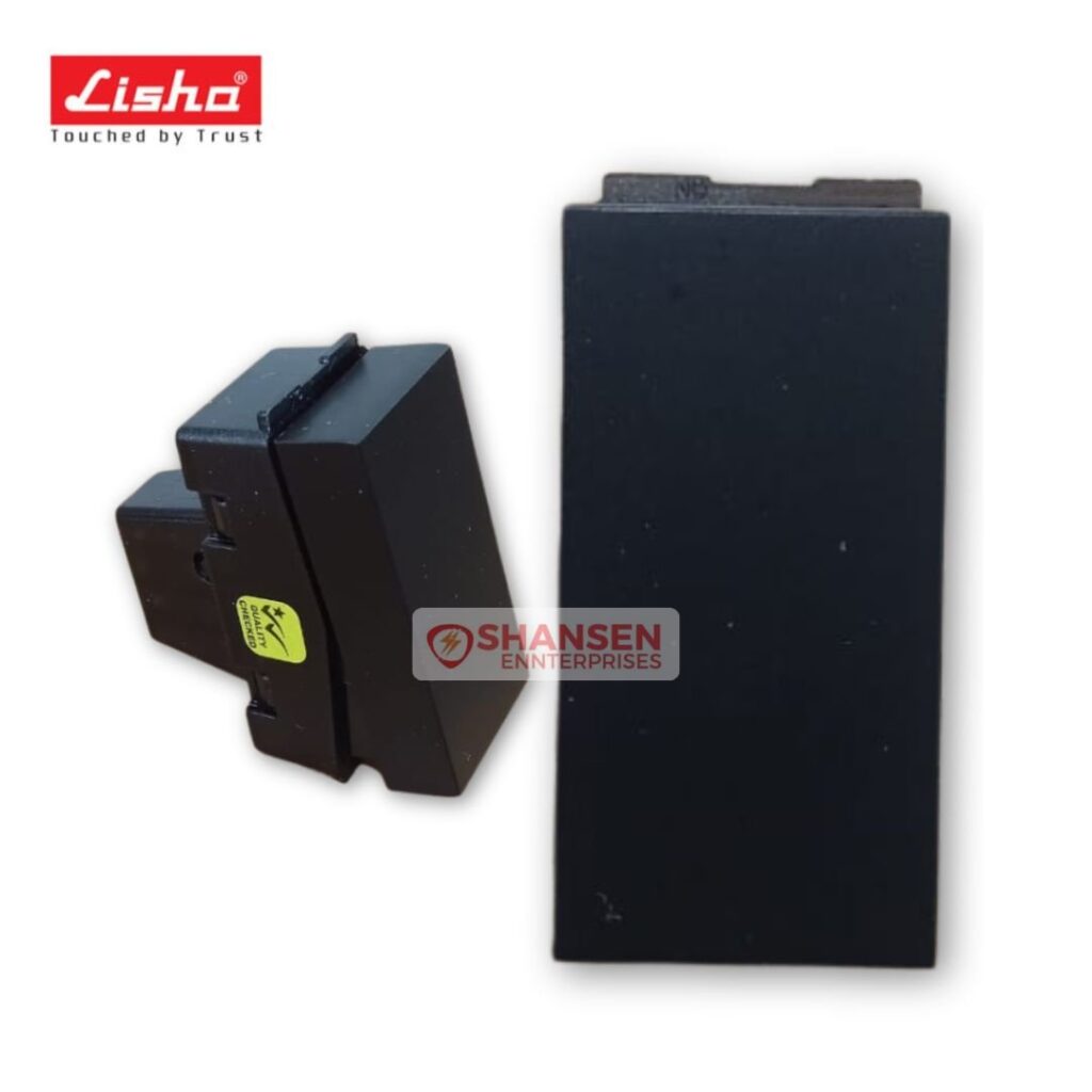 Lisha 10A 1 Way Switch Black 1 Module 240V 10A