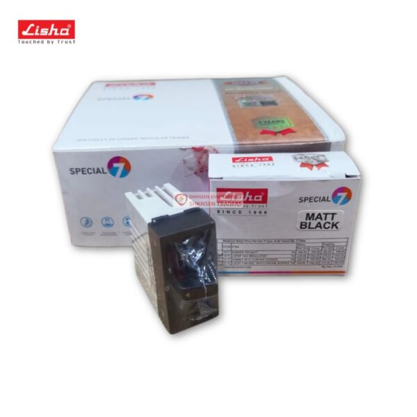 Lisha Matt Black 4 Step Fan Regulator 1 Module Special 7 Range with 3 Year Warranty