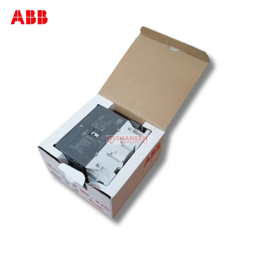 ABB AF40-30-00-13 contactor inside original ABB packaging box, 3-pole 100–250V AC/DC model by Shansen Enterprises India