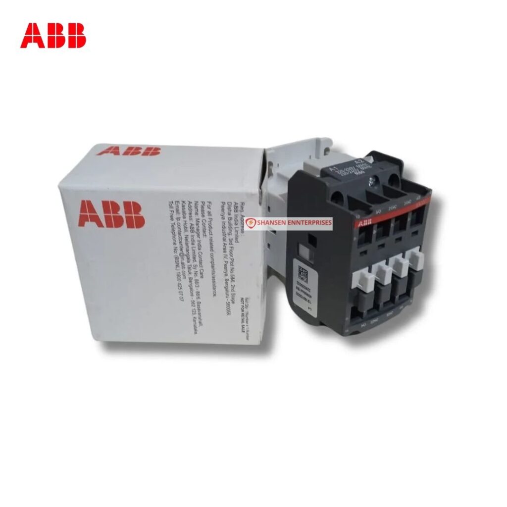 ABB NX22E-80 4-pole contactor relay beside original ABB box — genuine part 1SBH901074R8022 available across India from Shansen Enterprises