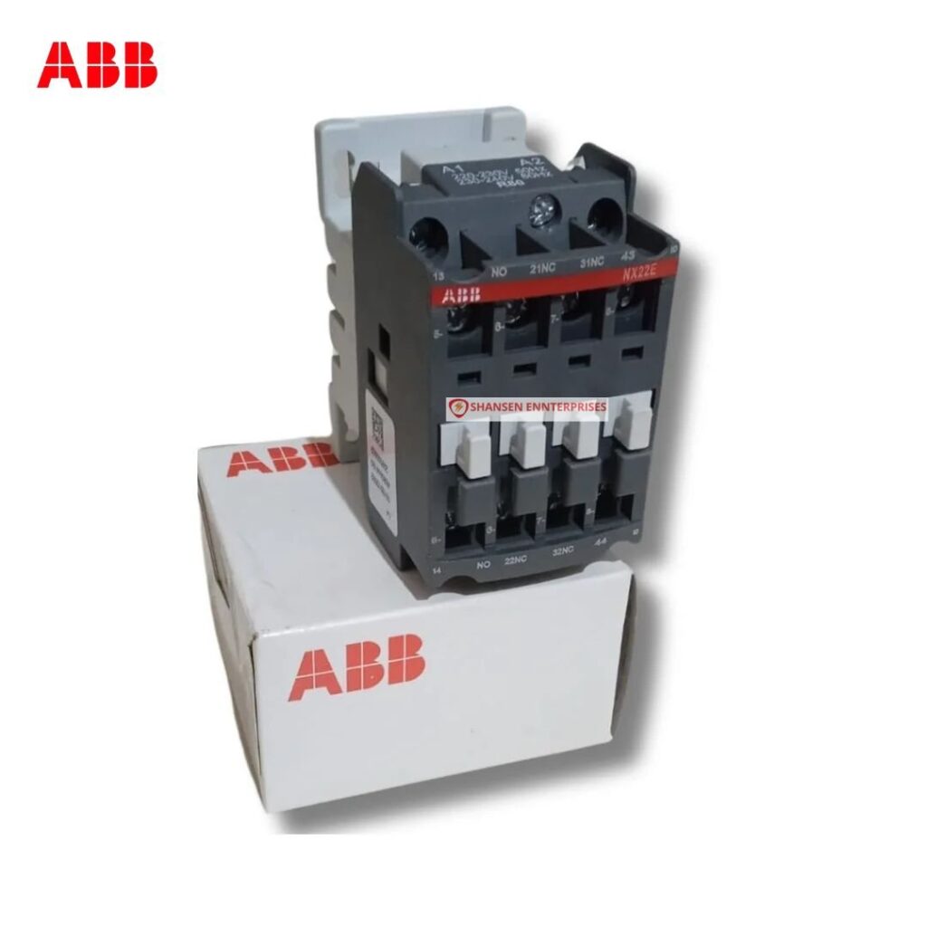 ABB NX22E-80 4-pole contactor relay on ABB product box – genuine ABB part 1SBH901074R8022, available across India from Shansen Enterprises