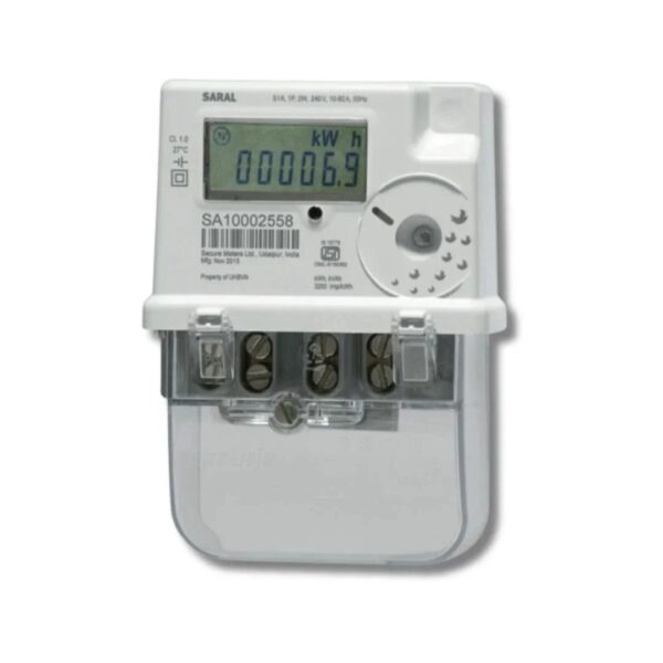 Saral Secure Meter SS10002558 240V single phase static energy meter with LCD display and tamper detection