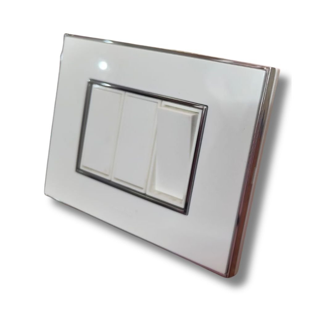 Lisha Platina ICON Series Cover Plate-Matt Black (3 Module)